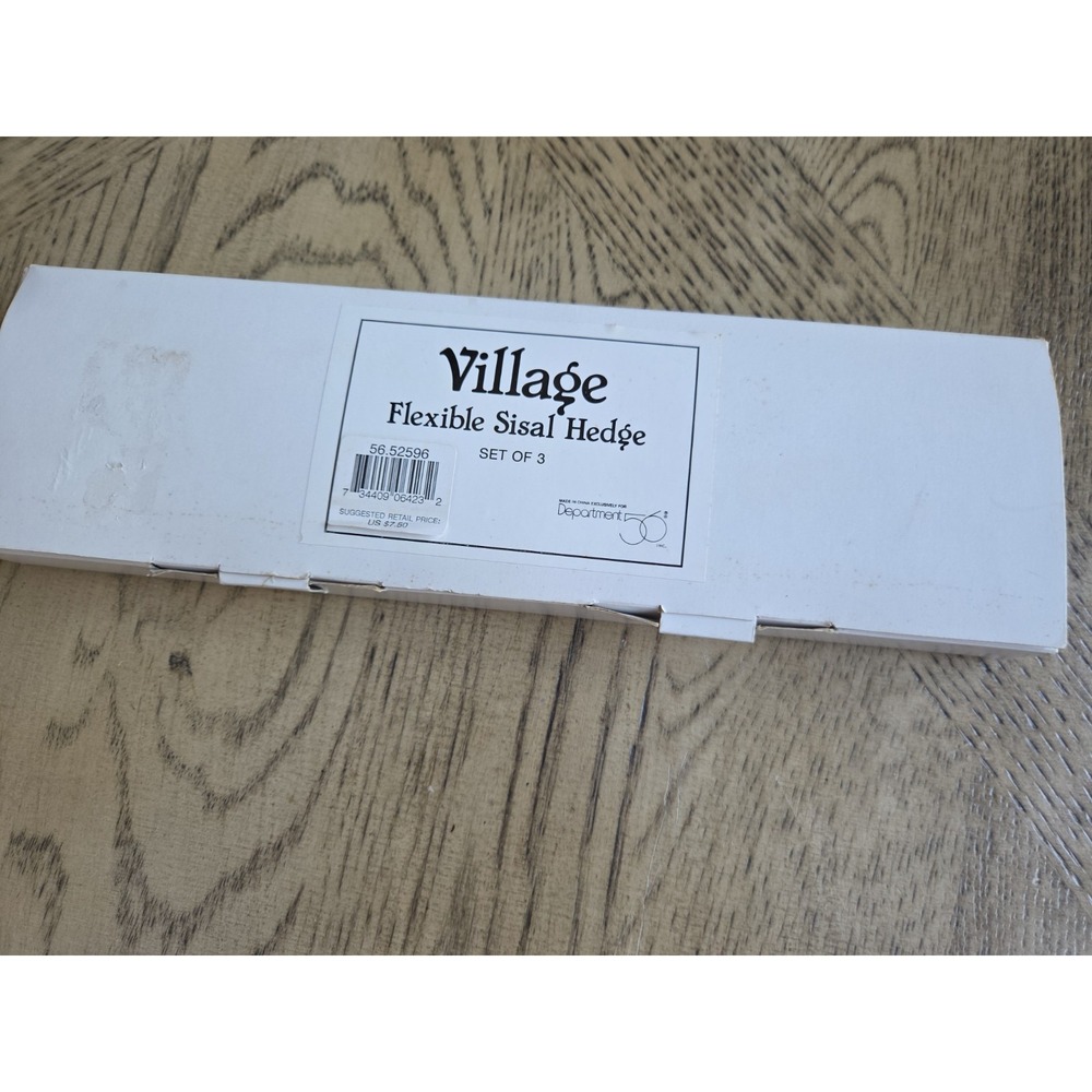 Department 56 Village Accessory Flexible Sisal Hedge 1" Set of 3 Vintage New